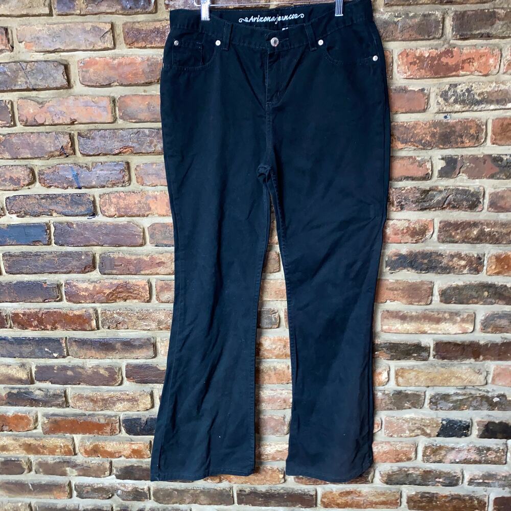 Arizona Jean Co Black Wash Denim Flare Bootcut Jeans Women's Size 16.5 Plus